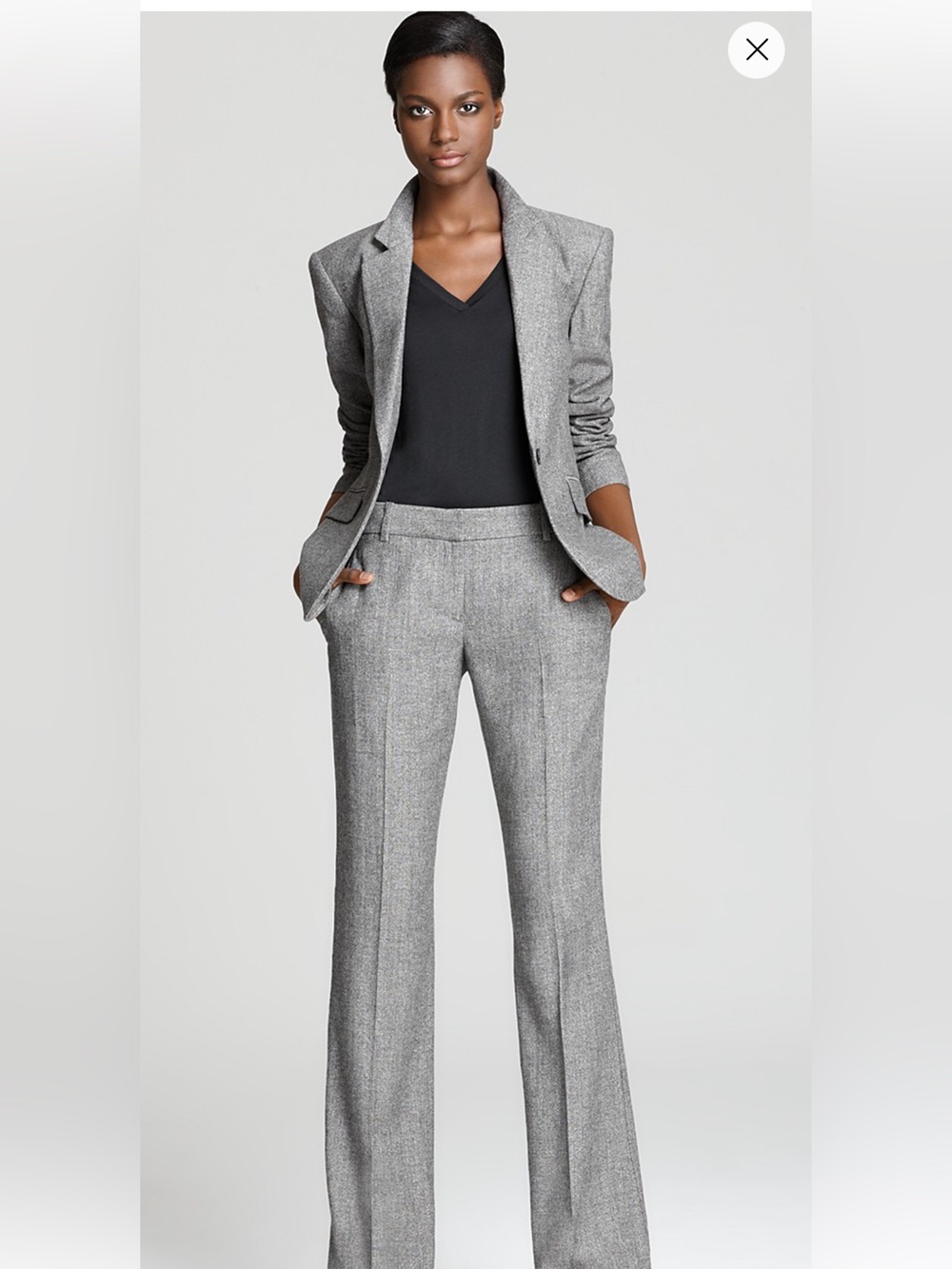 Gray Women's Tailored Dress Pants